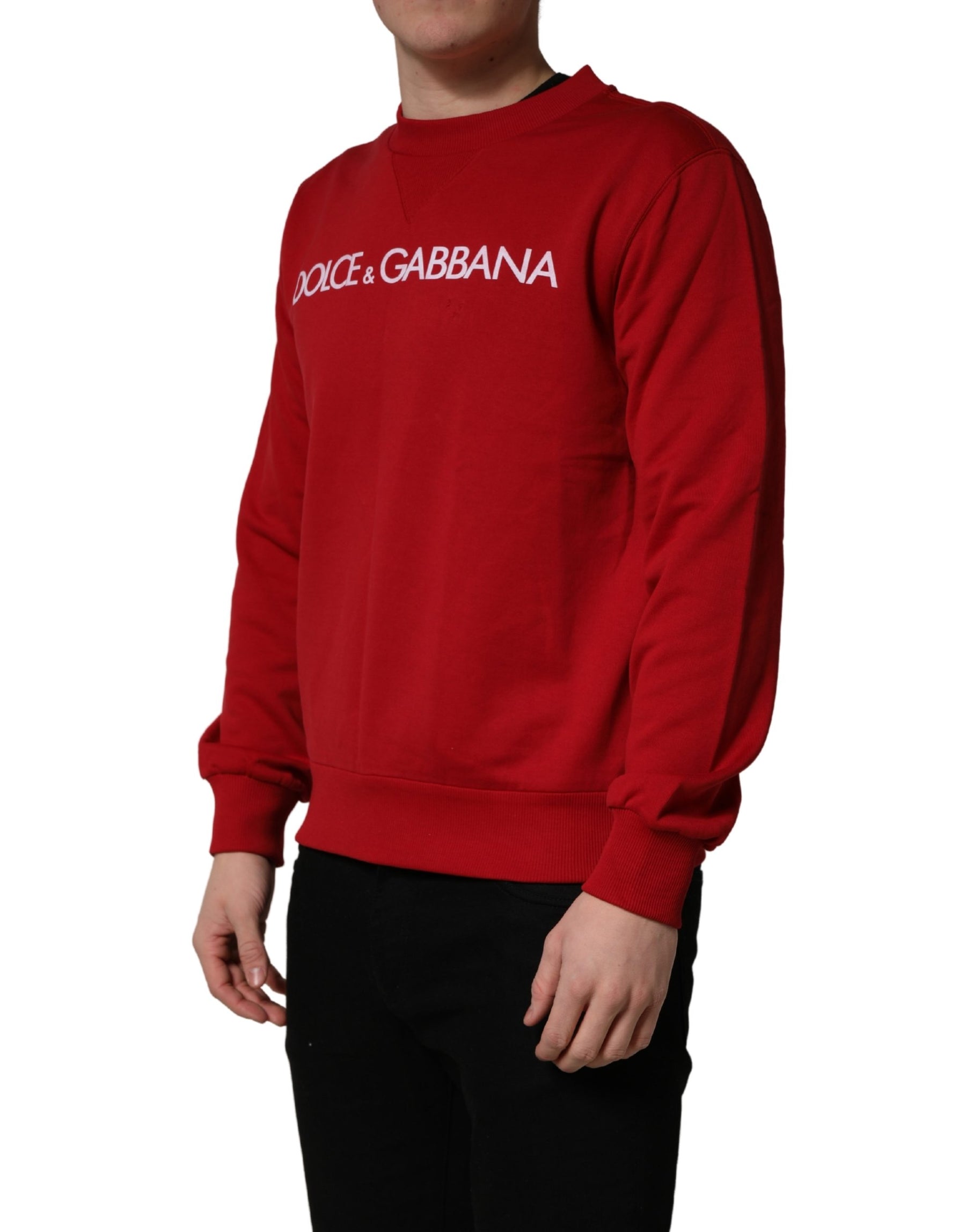 Dolce & Gabbana Red Cotton DG Logo Jersey Sweatshirt Sweater | Regal Royce