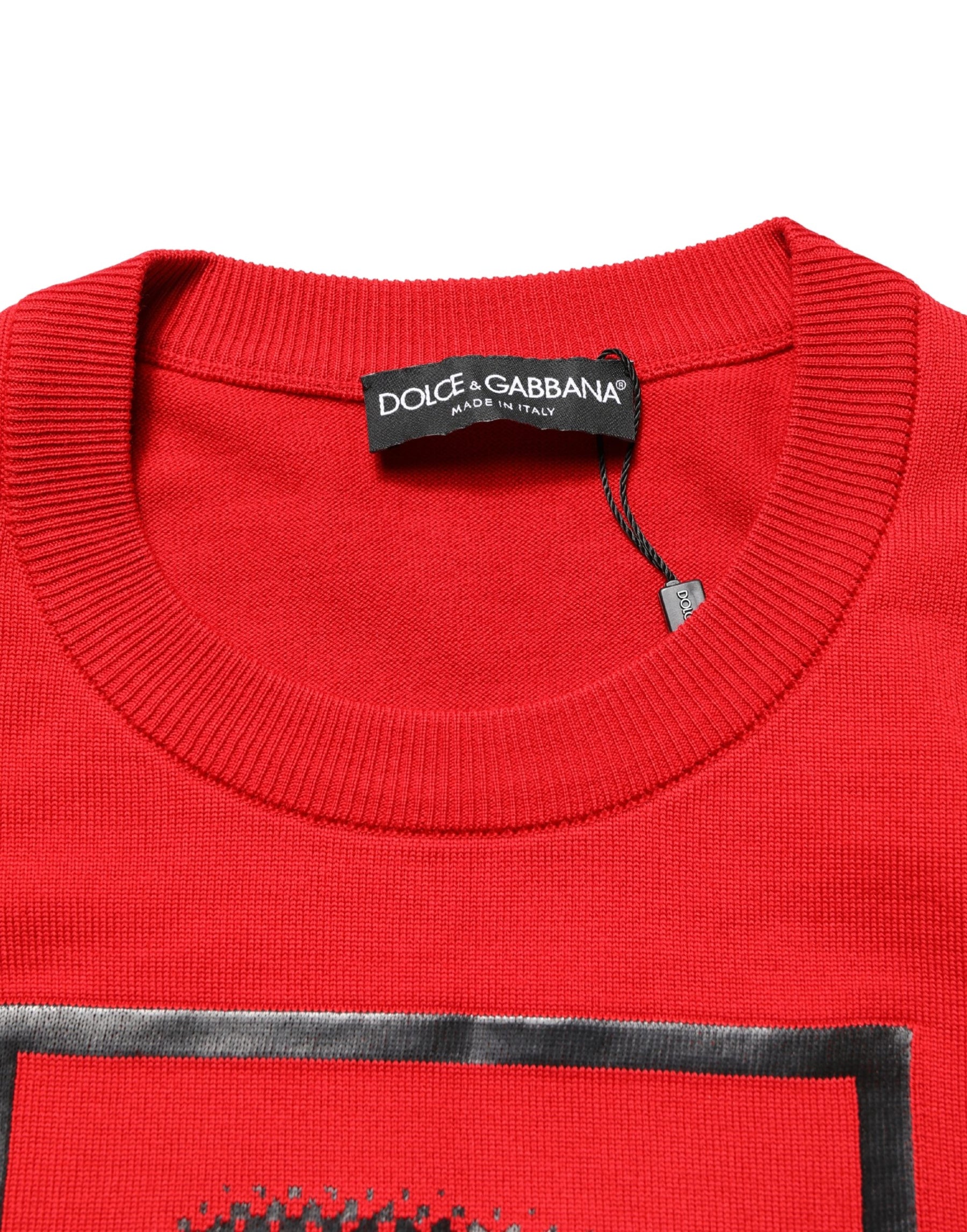 Dolce & Gabbana Red Eye Print Crew Neck Pullover Sweater | Regal Royce