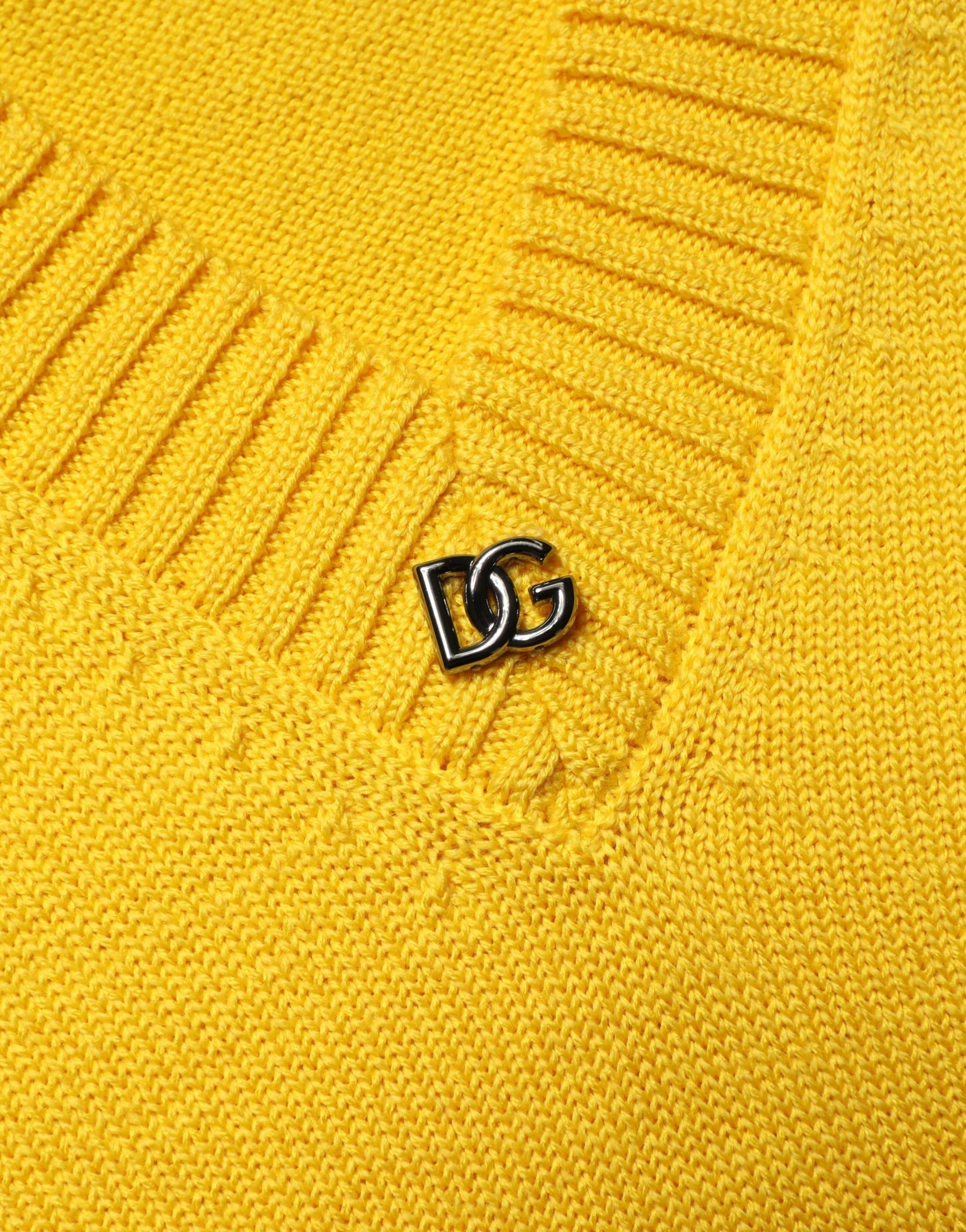 Dolce & Gabbana Wool Knitted V-Neck Pullover Yellow | Regal Royce