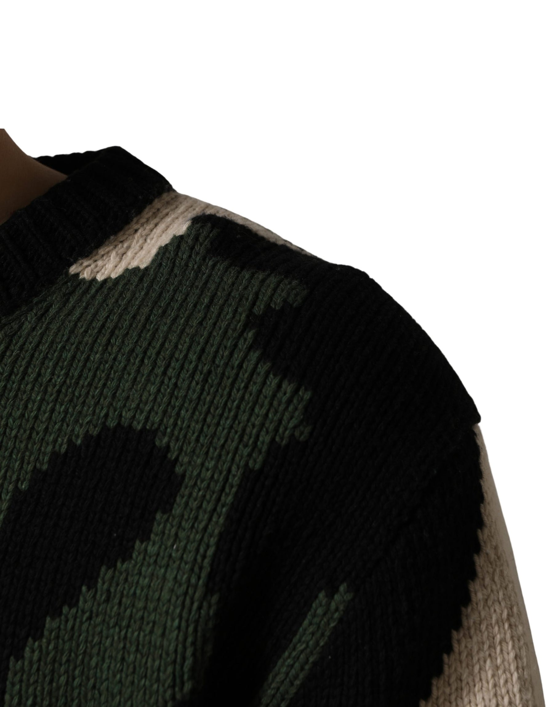 Dolce & Gabbana Multicolor Intarsia Knit Camouflage Pullover Sweater | Regal Royce