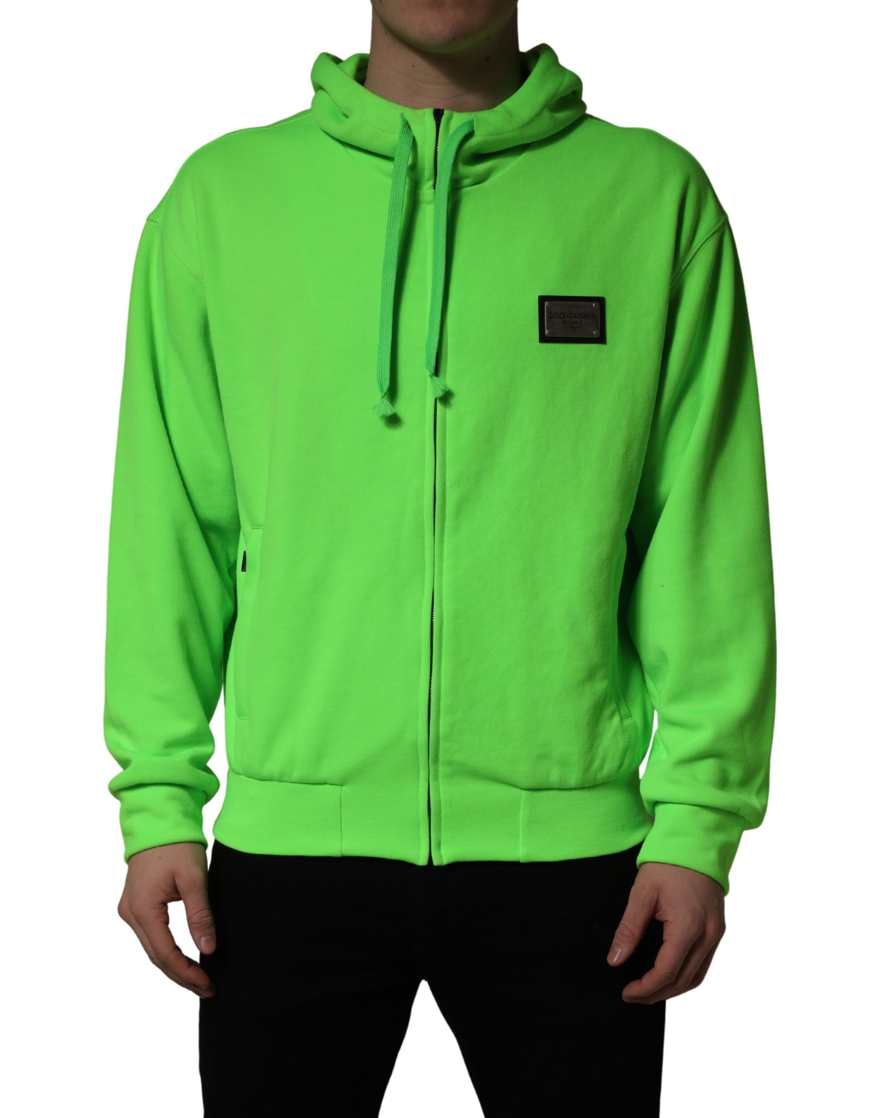 Dolce & Gabbana Green FullZip Fleece HoodedSweatshirt Sweater | Regal Royce