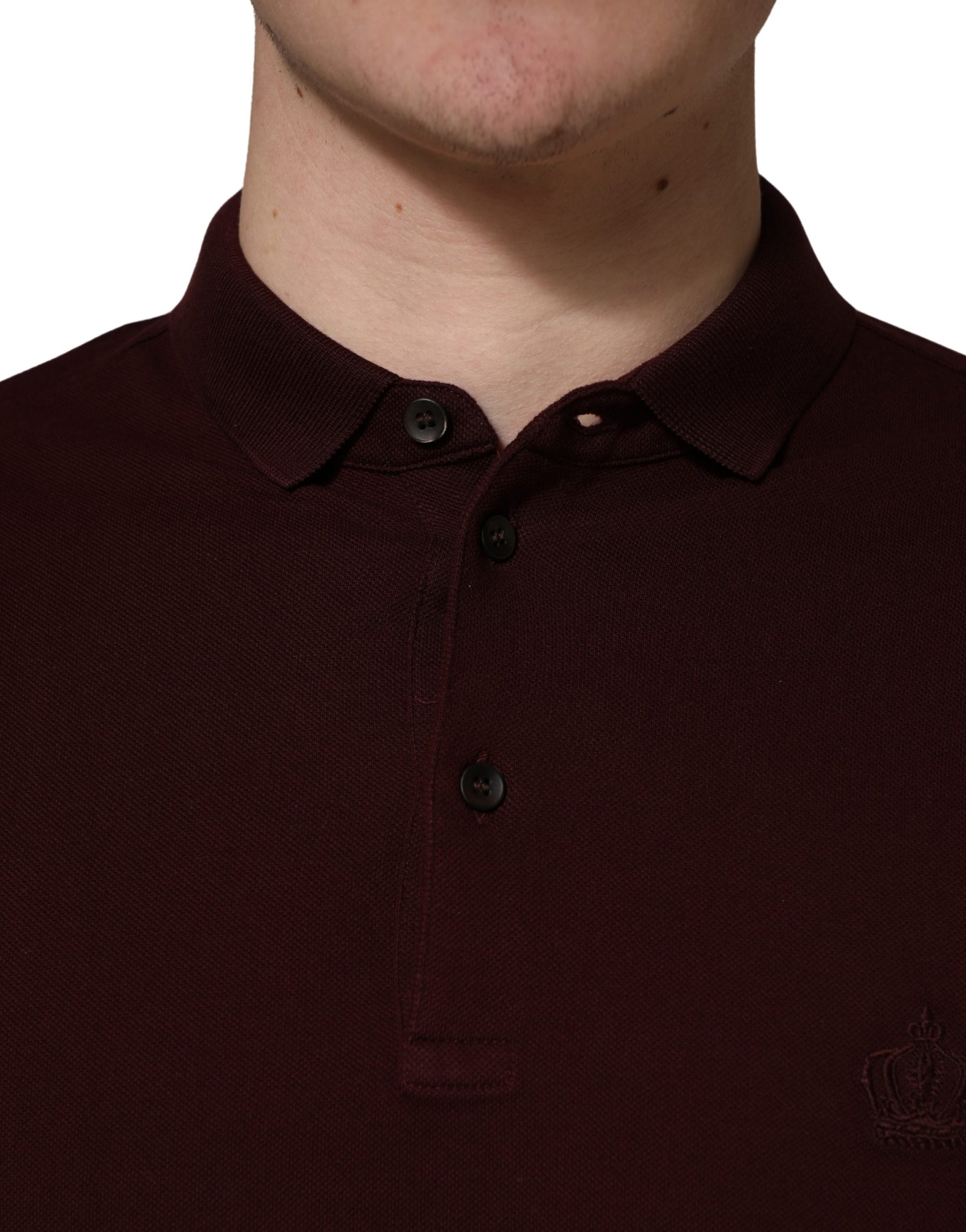 Dolce & Gabbana Maroon Collared Short Sleeves Polo T-shirt | Regal Royce