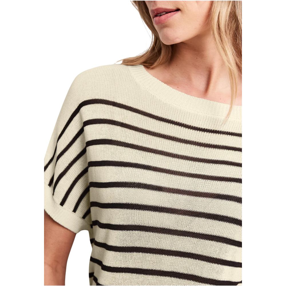 Street One Beige Viscose Sleeveles Sweater | Regal Royce