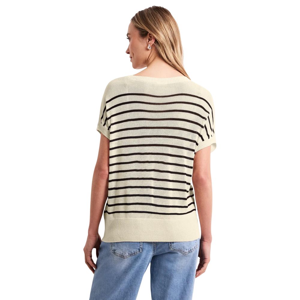 Street One Beige Viscose Sleeveles Sweater | Regal Royce