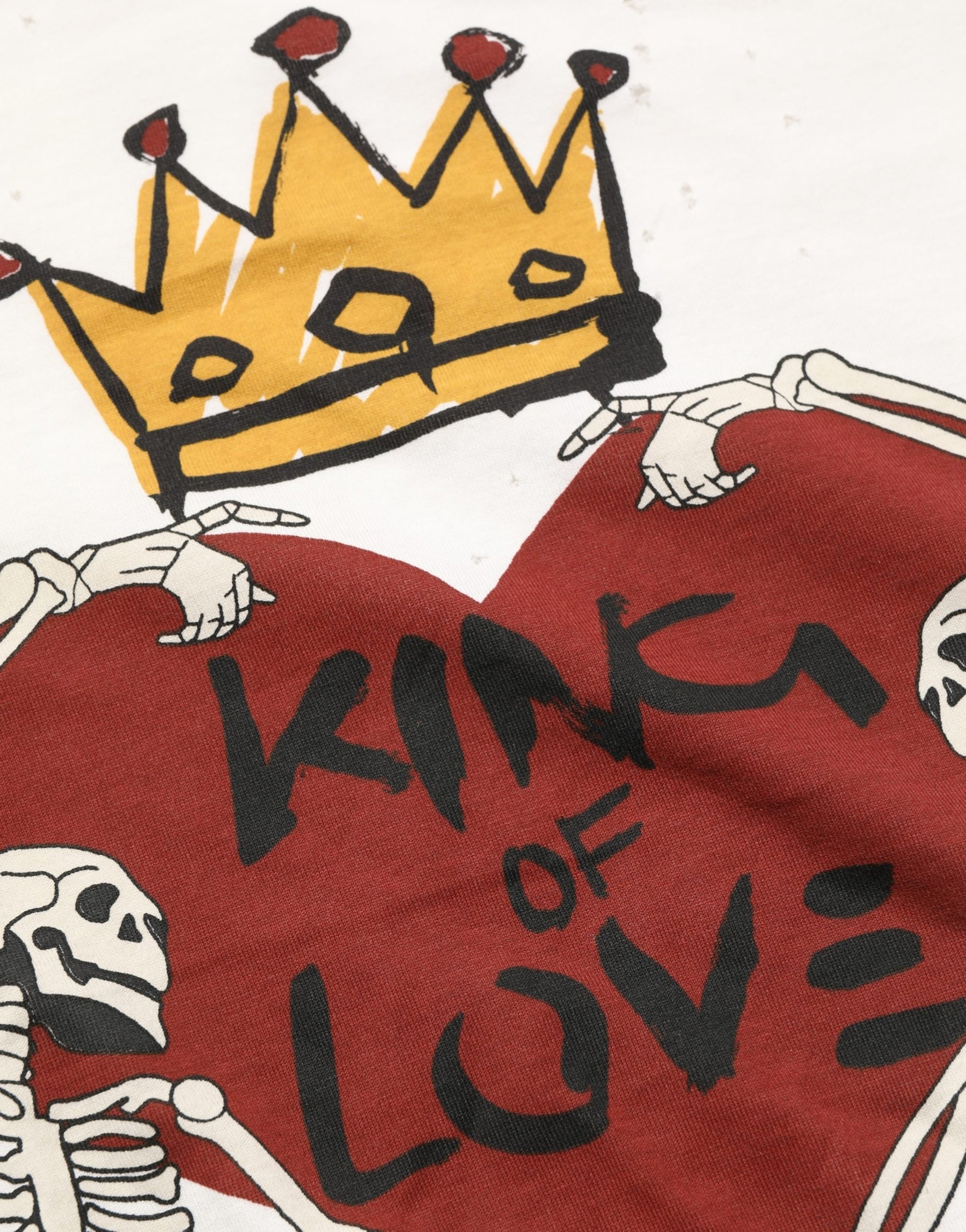 Dolce & Gabbana White King Of Love Print Cotton Men Jersey T-shirt | Regal Royce
