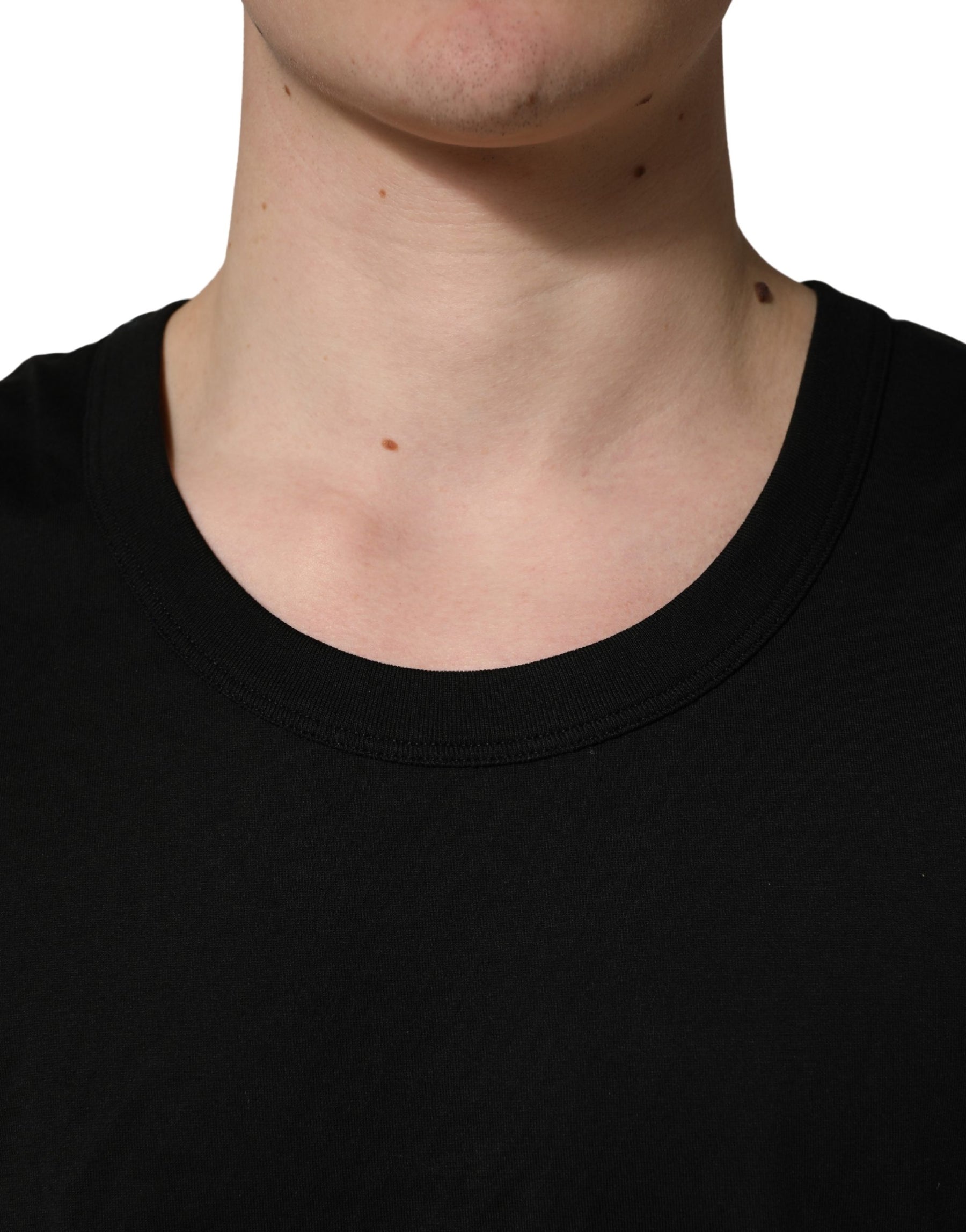 Dolce & Gabbana Black Cotton Sleeveless Men Tank Top T-shirt | Regal Royce