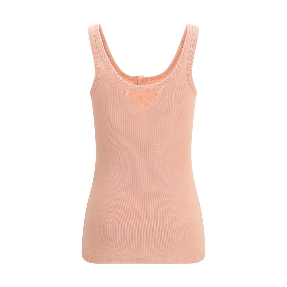 Chloé Multicolor Cotton Sleeveles T-Shirt | Regal Royce