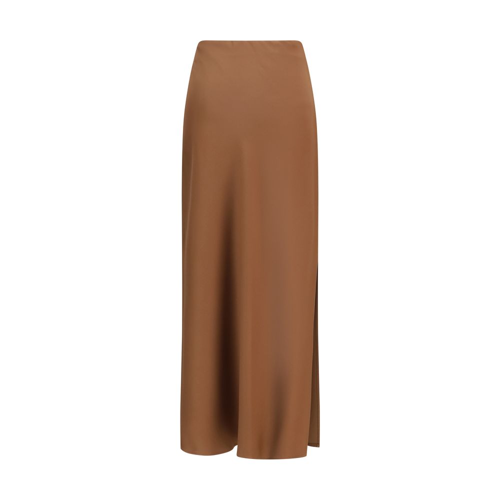 Brunello Cucinelli Brown Acetate Midi Skirt | Regal Royce