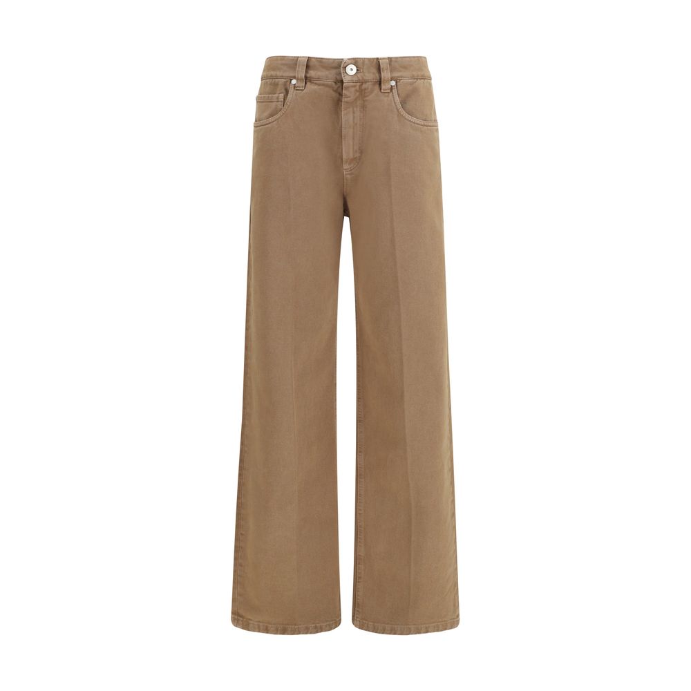 Brunello Cucinelli Brown Cotton Straight-Leg Jeans | Regal Royce