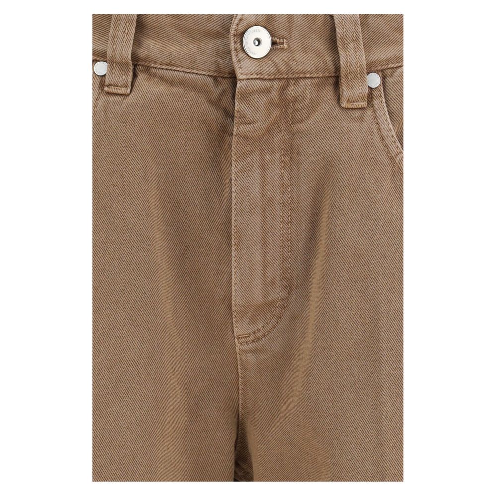 Brunello Cucinelli Brown Cotton Straight-Leg Jeans | Regal Royce