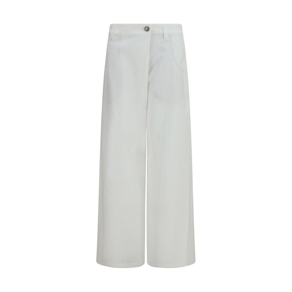 Brunello Cucinelli White Cotton Casual Pants | Regal Royce