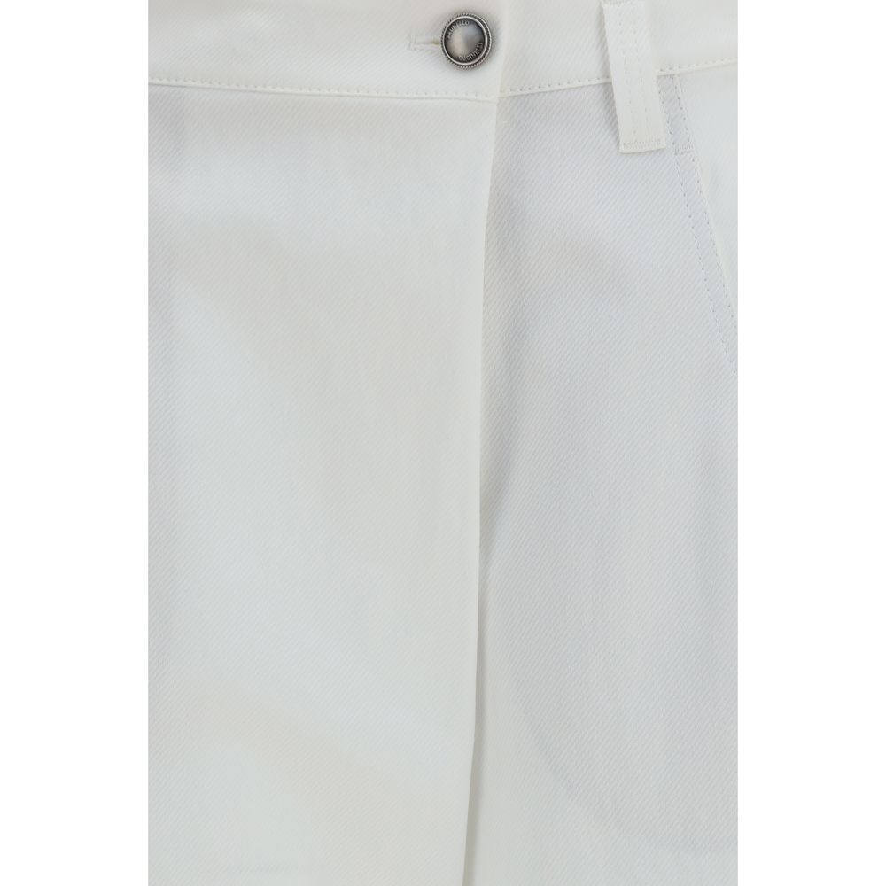 Brunello Cucinelli White Cotton Casual Pants | Regal Royce