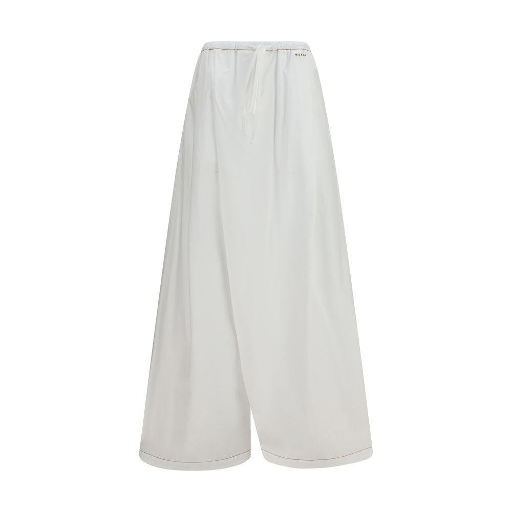 Marni White Cotton Casual Pants | Regal Royce
