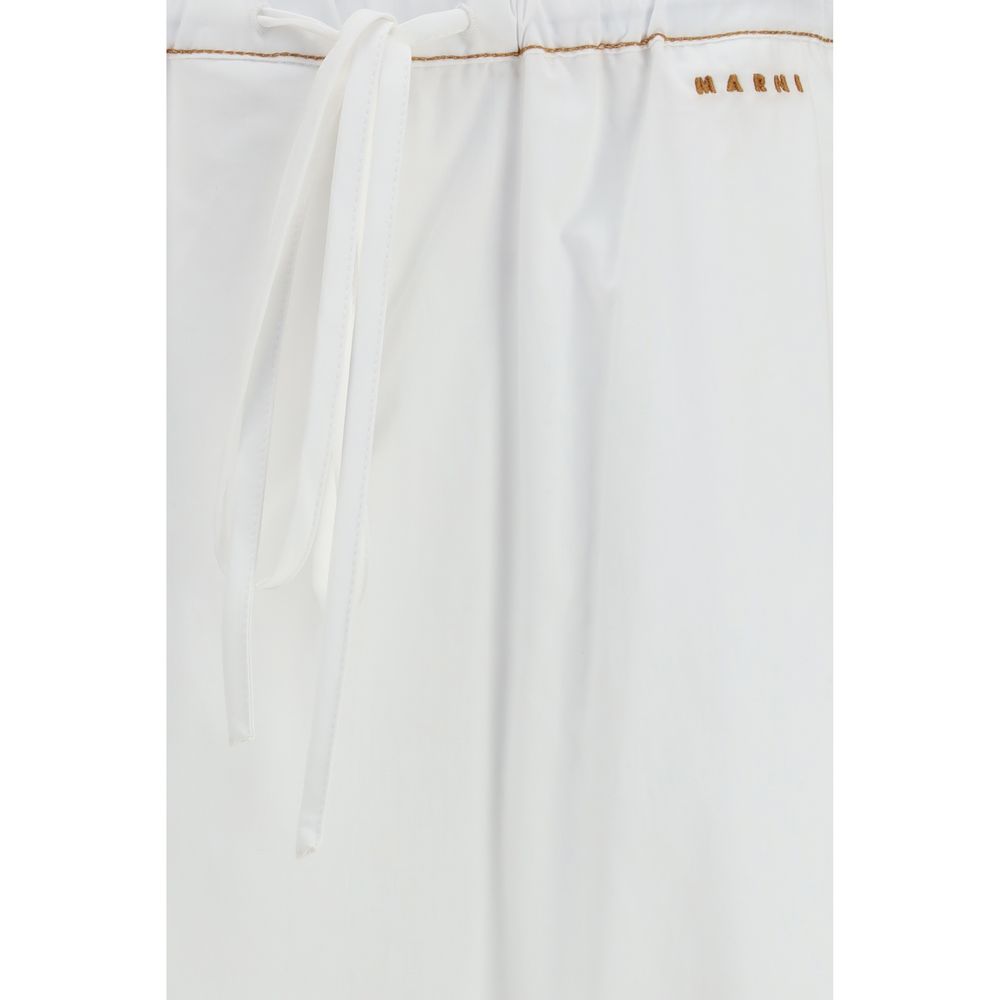 Marni White Cotton Casual Pants | Regal Royce