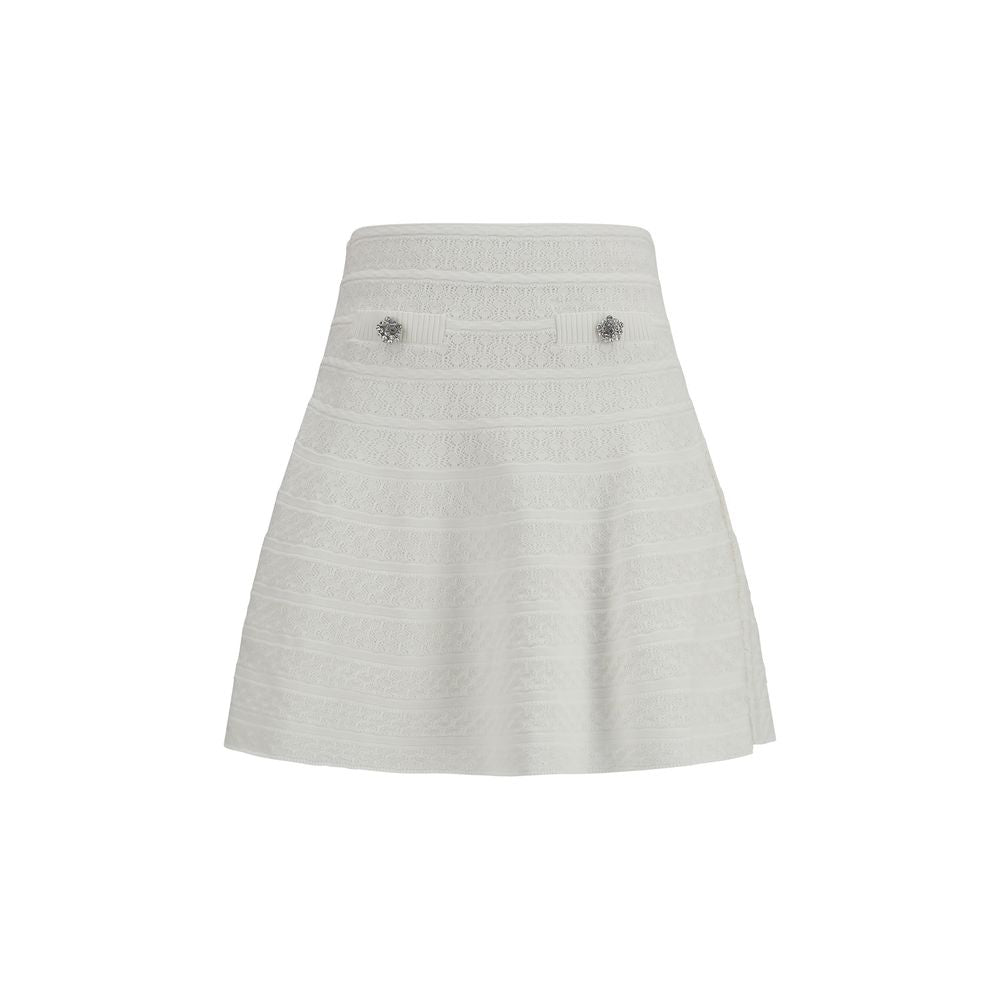 Self-Portrait White Viscose Mini Skirt | Regal Royce