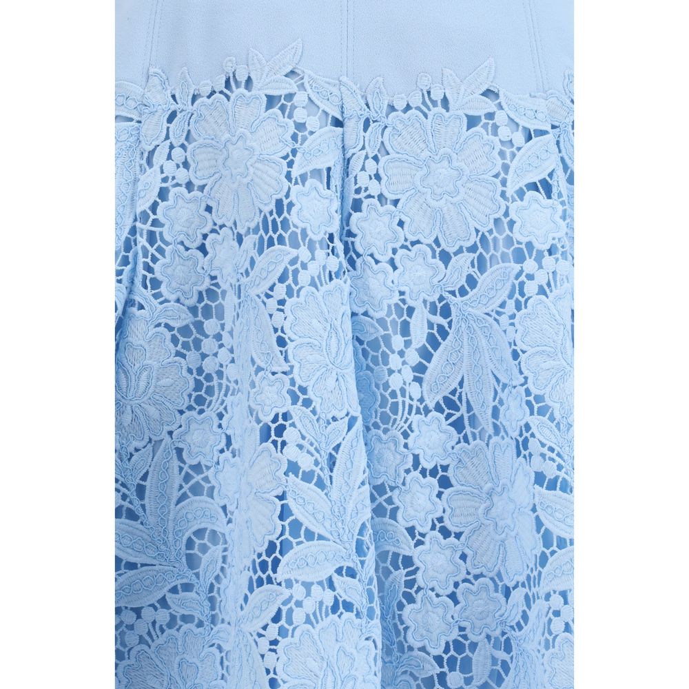 Self-Portrait Blue Polyester Casual Dress | Regal Royce