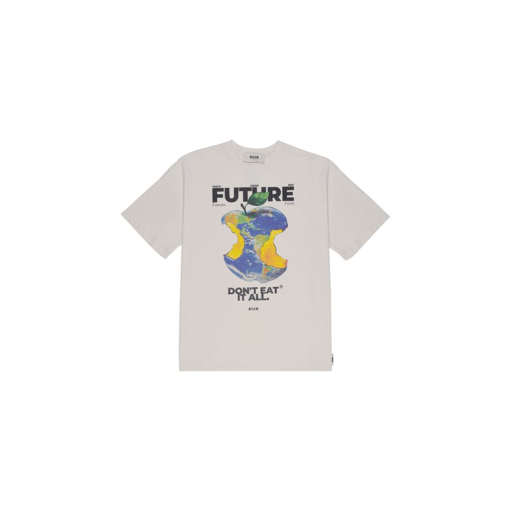 MSGM Beige Cotton T-Shirt | Regal Royce