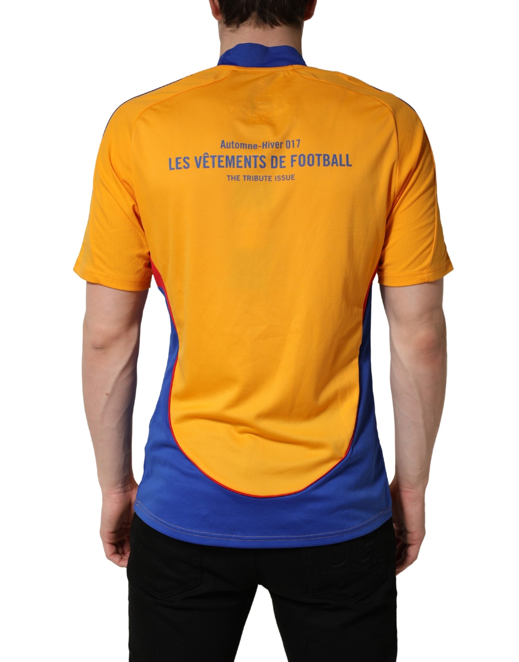 Adidas Yellow Polyester Balenciagoal CrewNeck Jersey T-shirt | Regal Royce