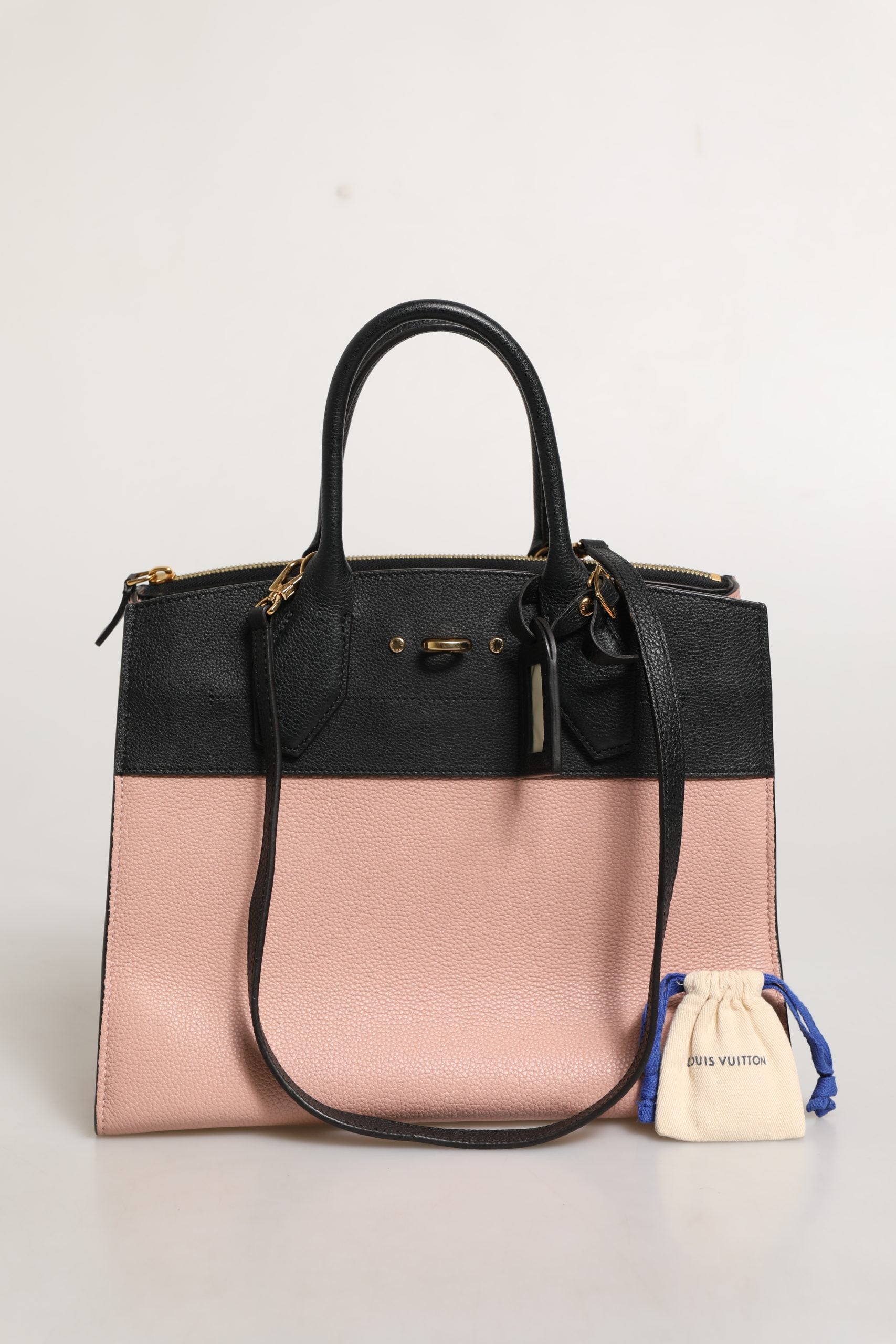 Louis Vuitton Pink and Black Leather City Steamer Leather Handbag | Regal Royce