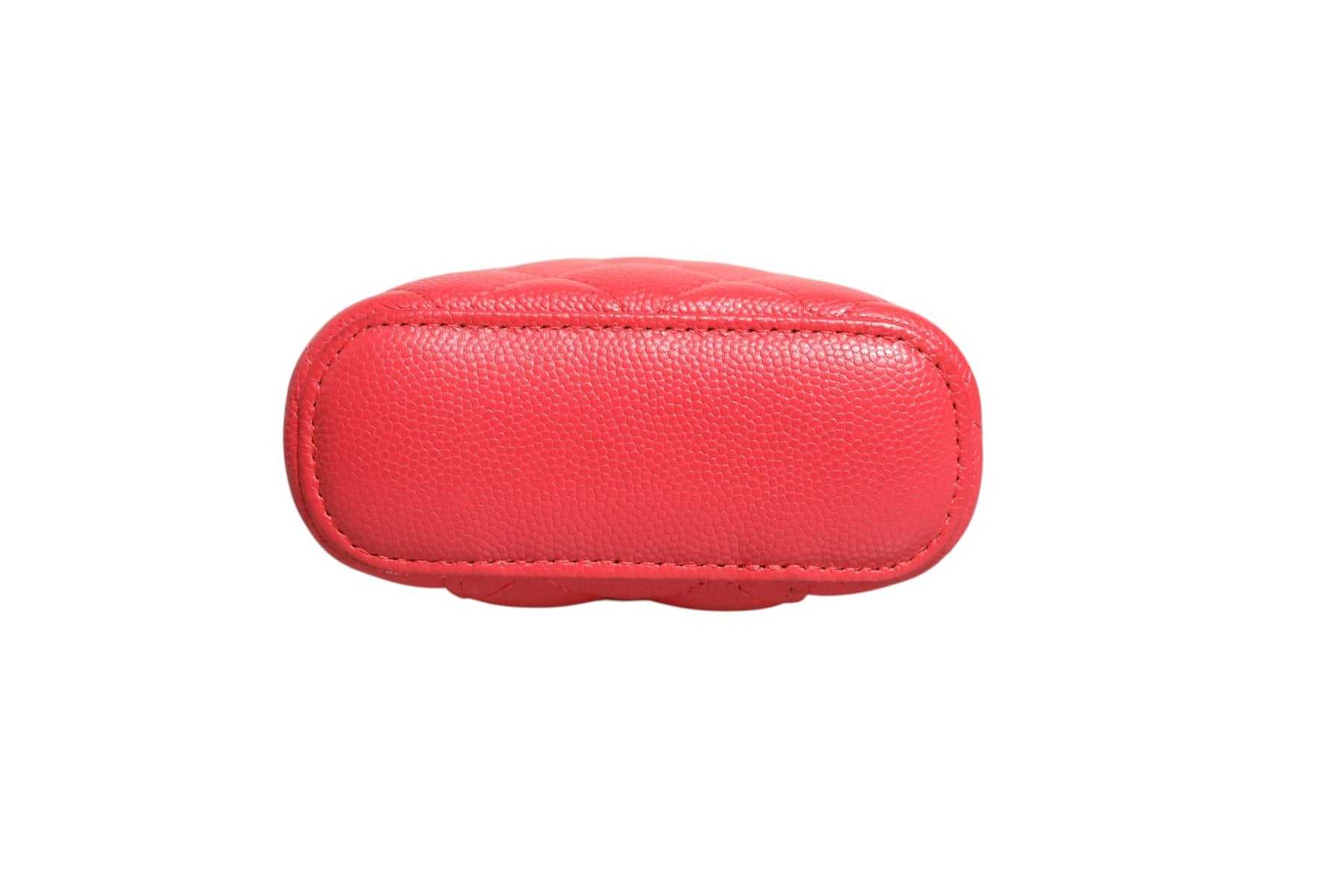 Chanel Red Caviar Quilted Small Vertical Coco Beauty Vanity Case with Chain | Regal Royce