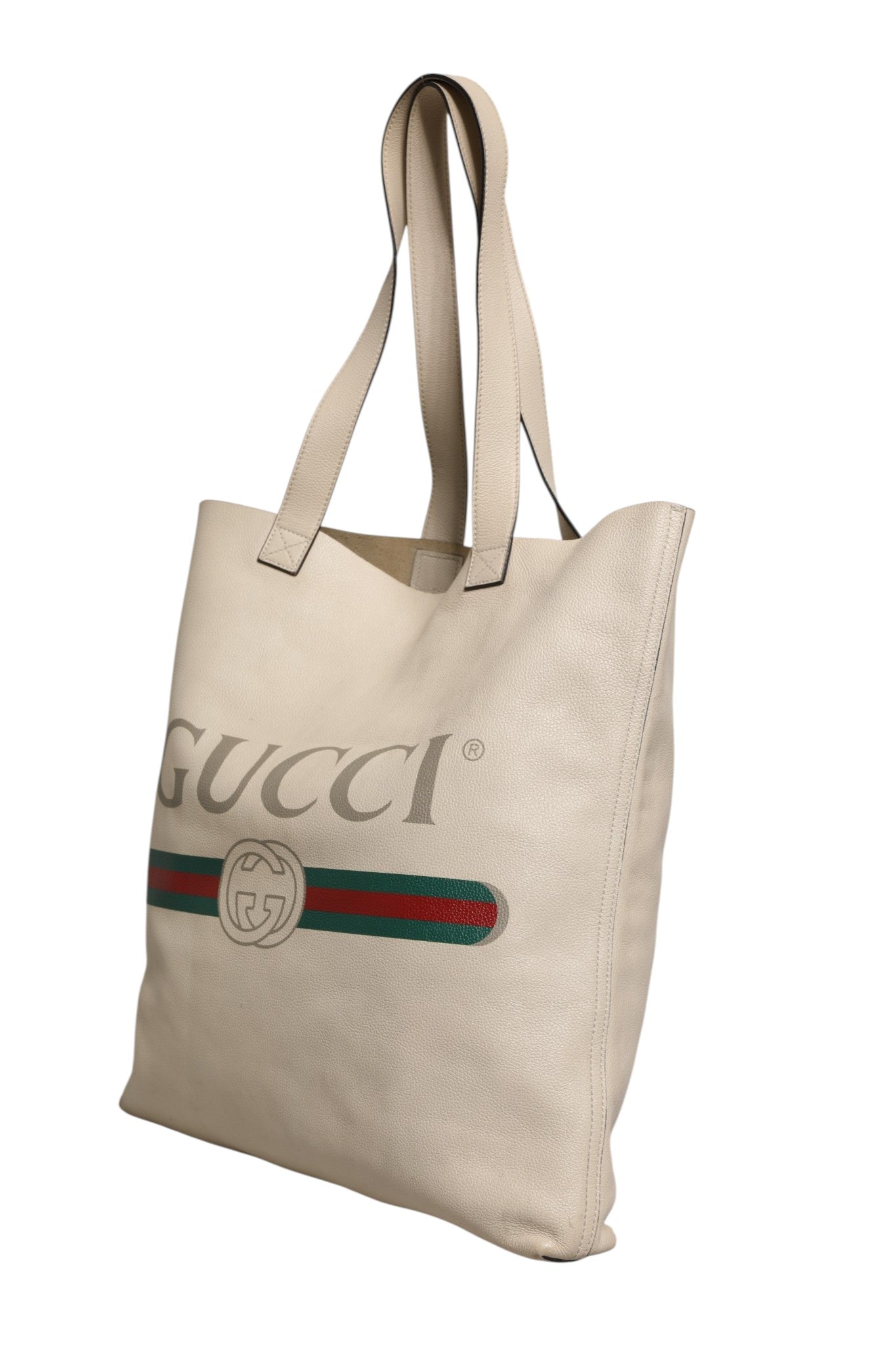 Gucci White Web Sherry Logo Print Tote Bag | Regal Royce