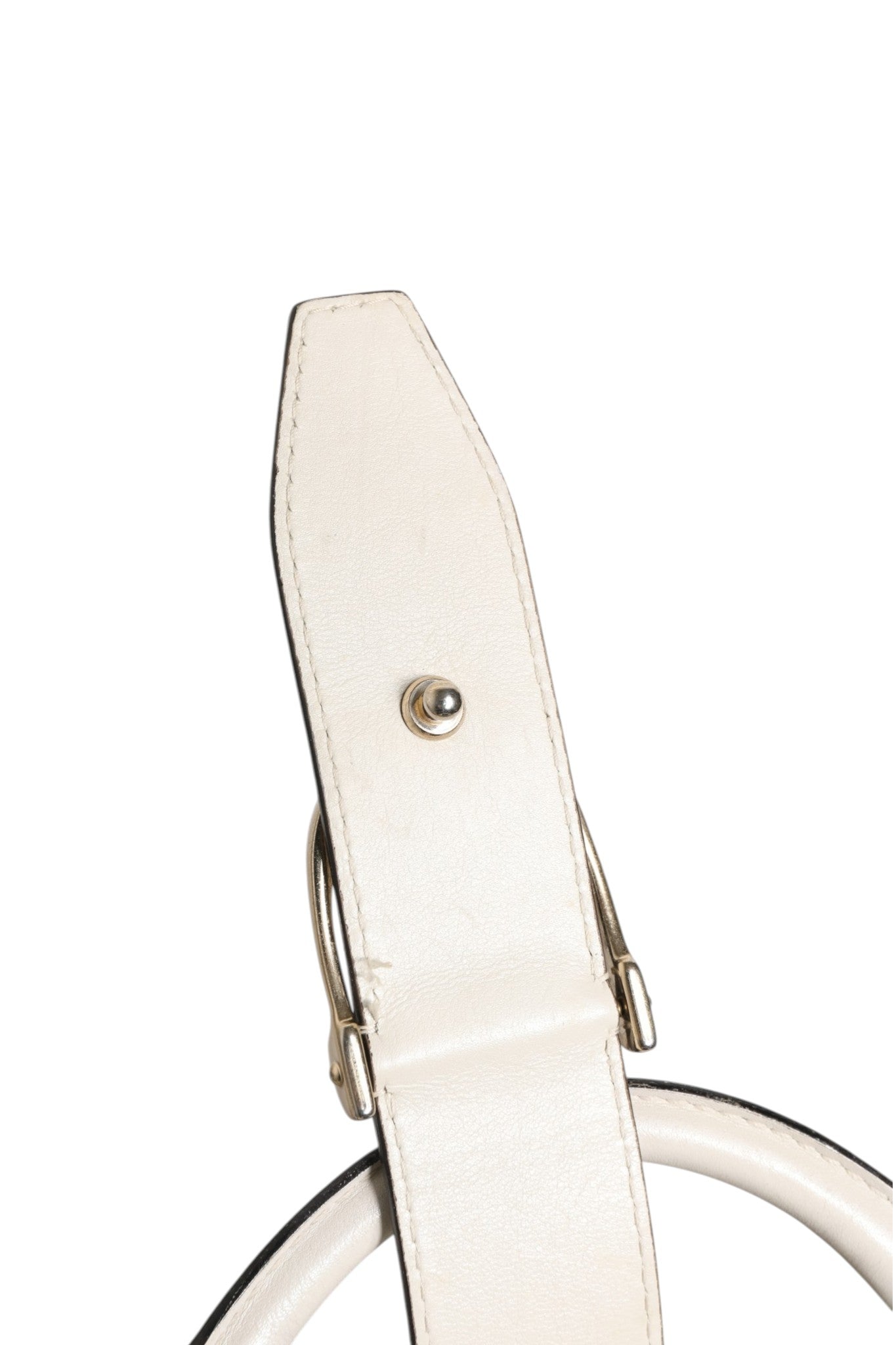 Gucci White Leather Stirrup Top Handle Bag | Regal Royce