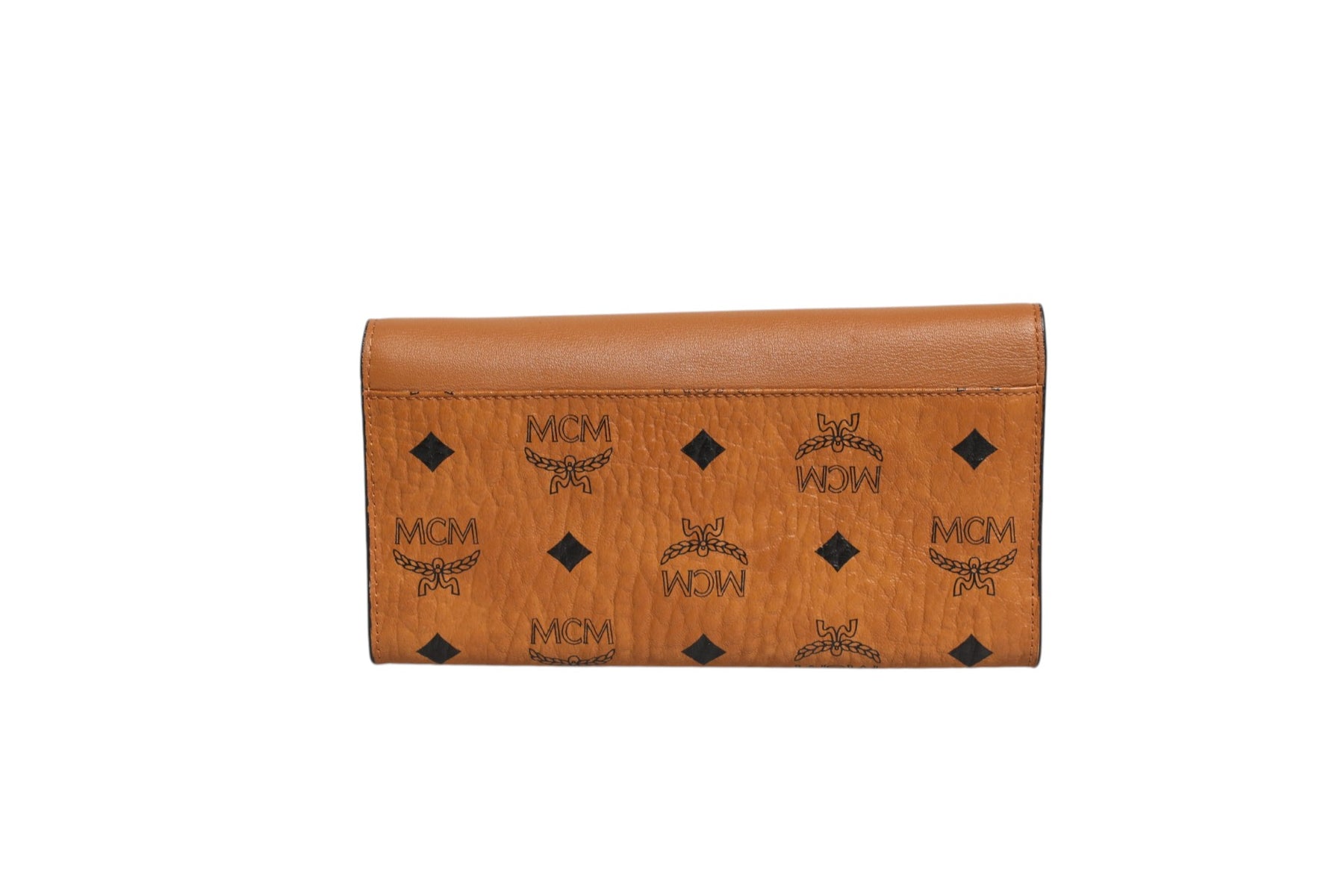 MCM Cognac Brown Coated Canvas Visetos Patricia Love Patch Wallet-on-chain | Regal Royce
