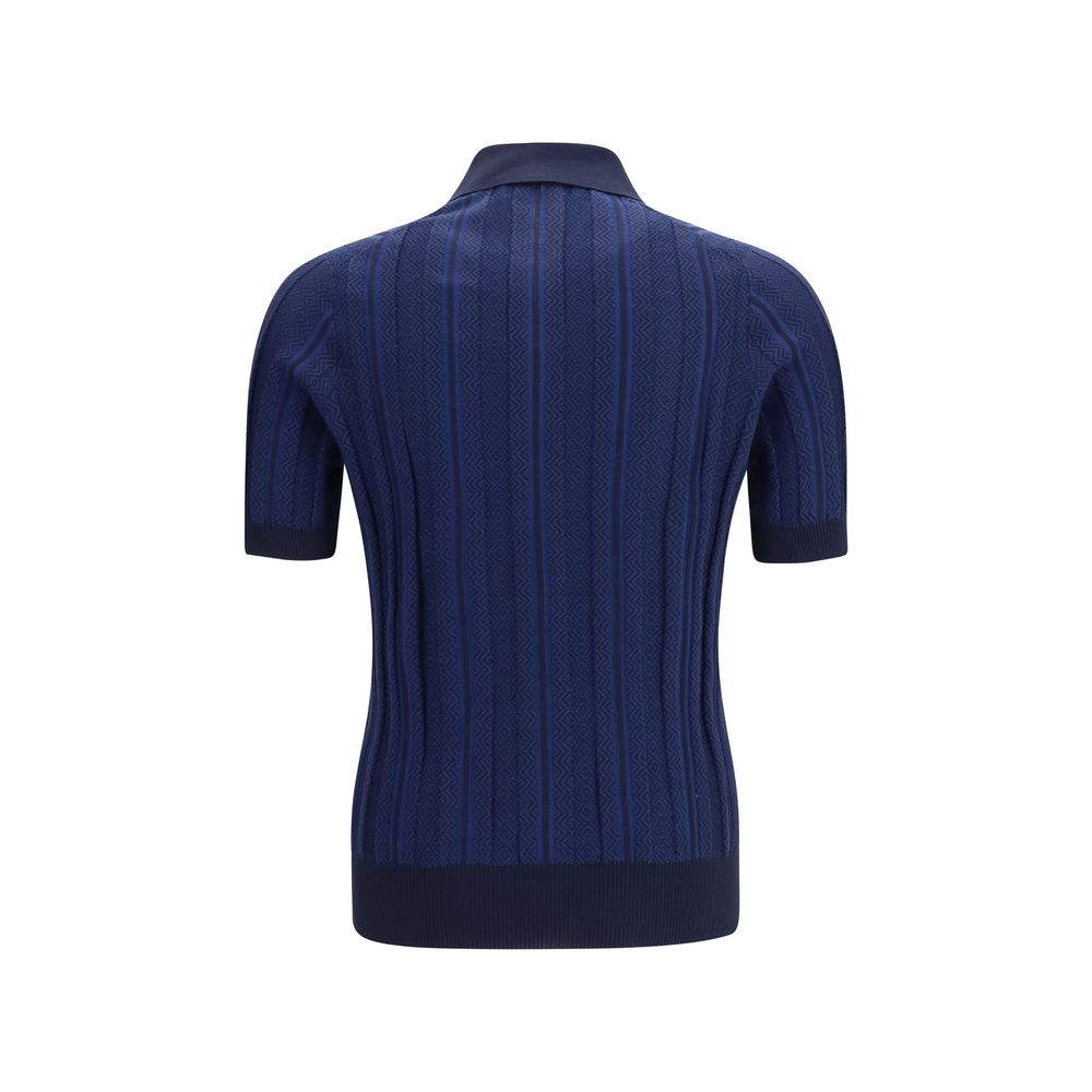 Brunello Cucinelli Blue Cotton Polo Shirt | Regal Royce