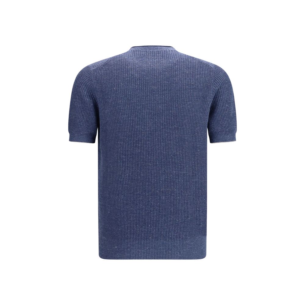 Brunello Cucinelli Blue Linen T-Shirt | Regal Royce