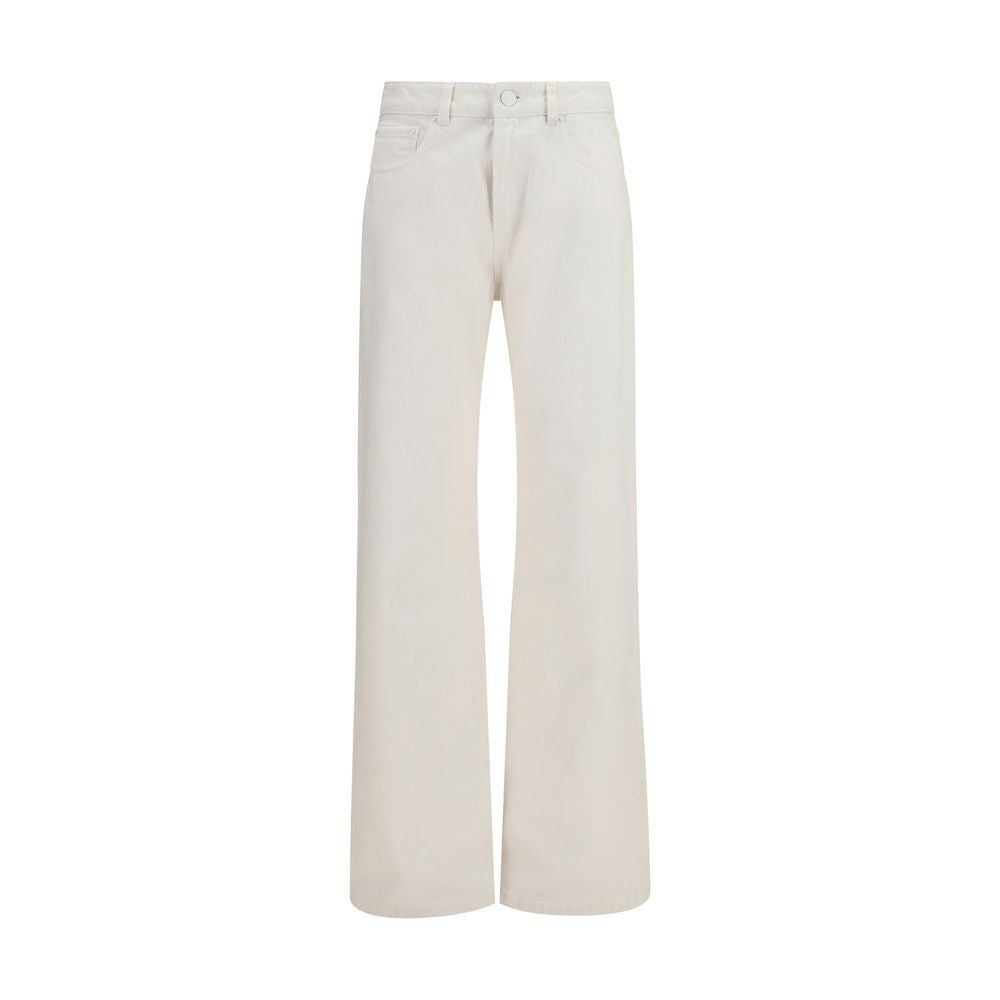 Ami Paris White Cotton Straight-Leg Jeans | Regal Royce