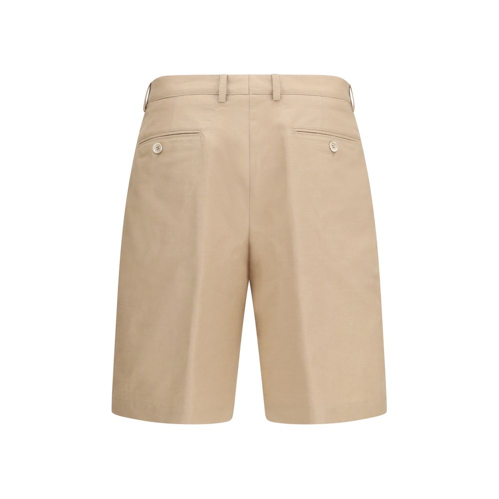 Brunello Cucinelli Beige Cotton Bermuda Shorts | Regal Royce