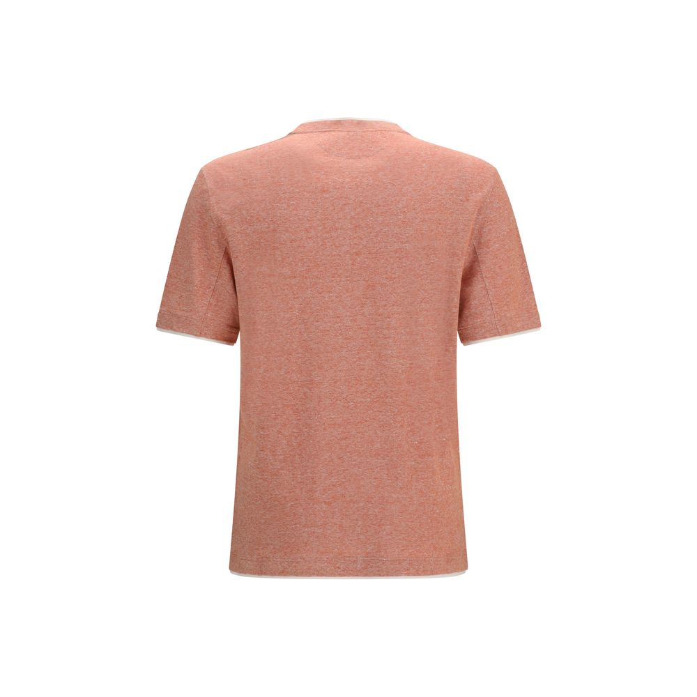 Brunello Cucinelli Orange Cotton T-Shirt | Regal Royce