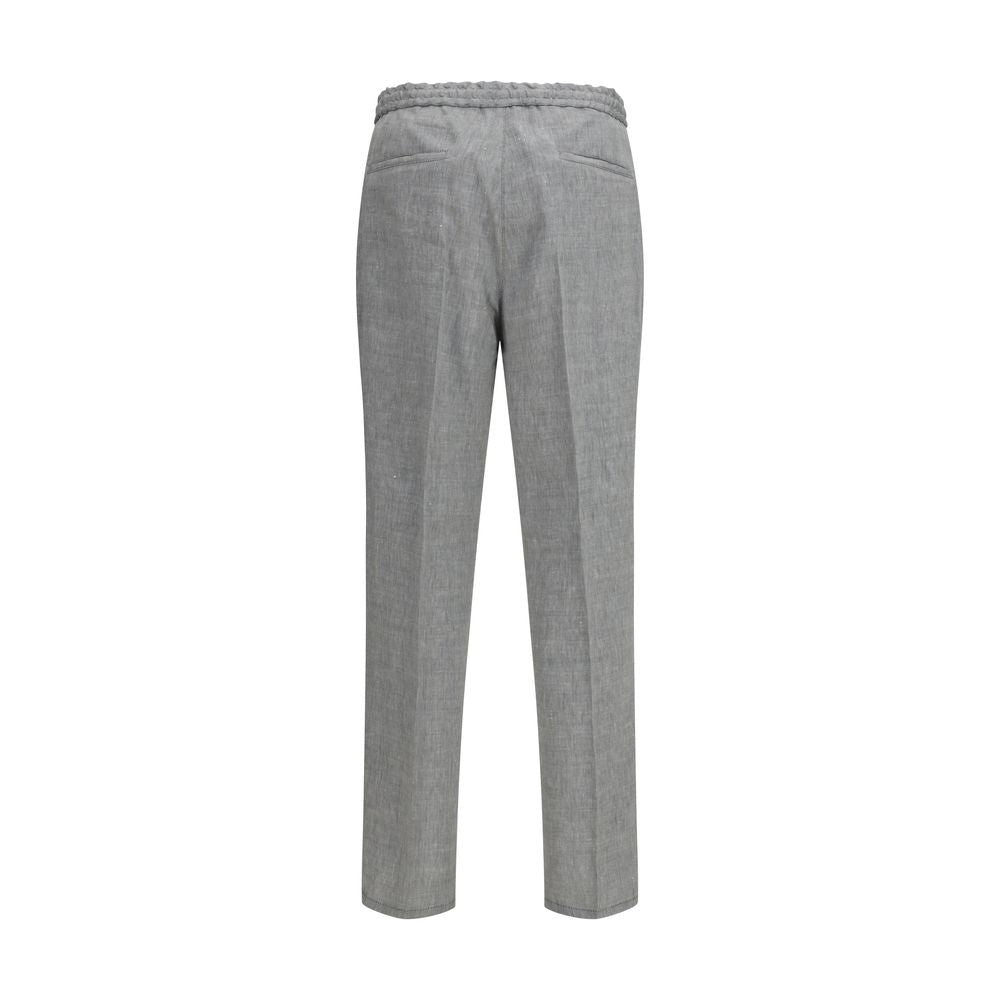 Brunello Cucinelli Gray Linen Casual Pants | Regal Royce