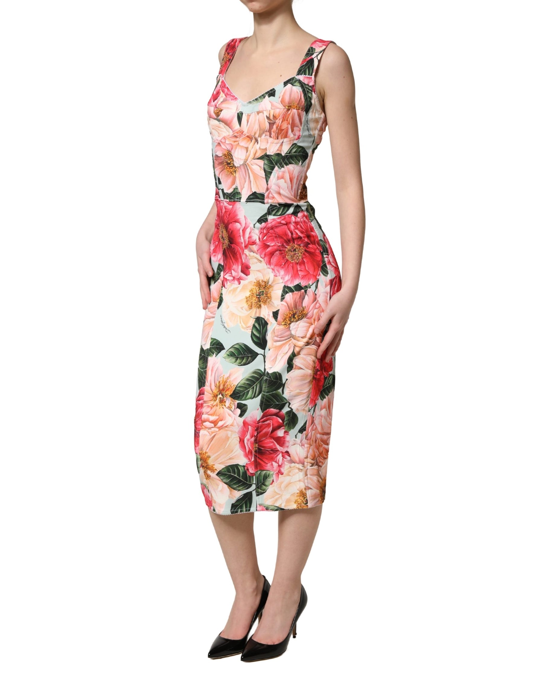 Dolce & Gabbana Multicolor Floral Print Viscose Sheath Dress | Regal Royce