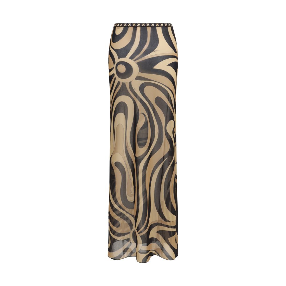 Emilio Pucci Beige Polyamide Long Skirt | Regal Royce
