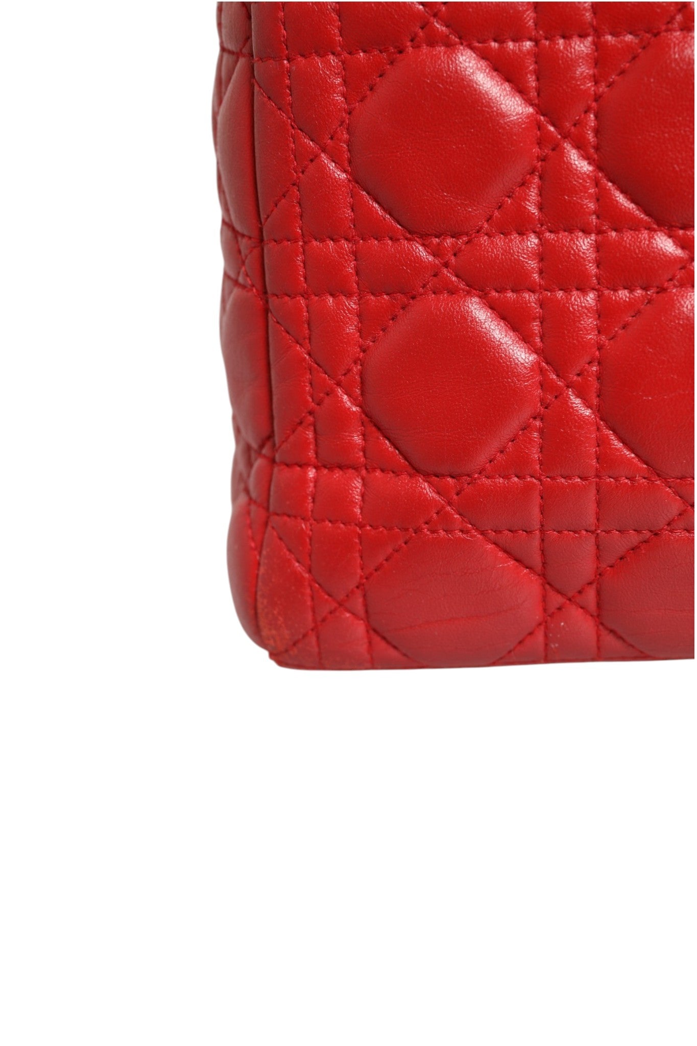 Christian Dior Red Cannage Lambskin Leather Lady Dior Bag | Regal Royce