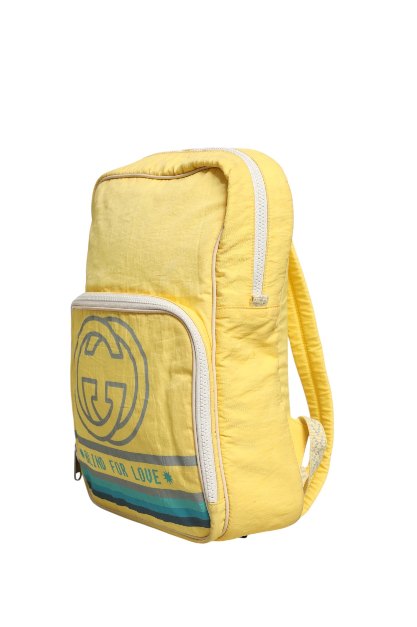 Yellow Nylon Gucci Blind For Love Backpack | Regal Royce