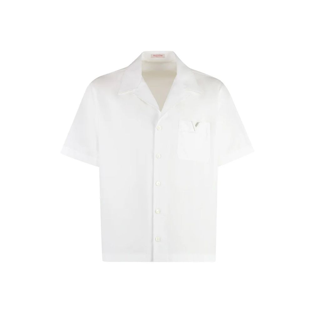 Valentino White Cotton Shortsleeve Shirt | Regal Royce