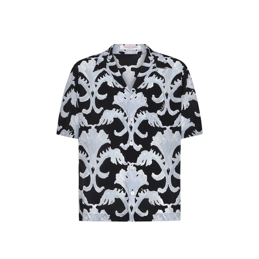Valentino Black Silk Pattern Shirt | Regal Royce