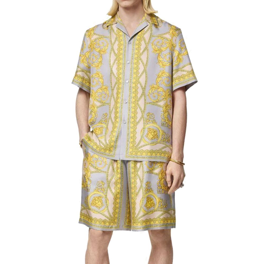Versace Gray Silk Bermuda Shorts | Regal Royce