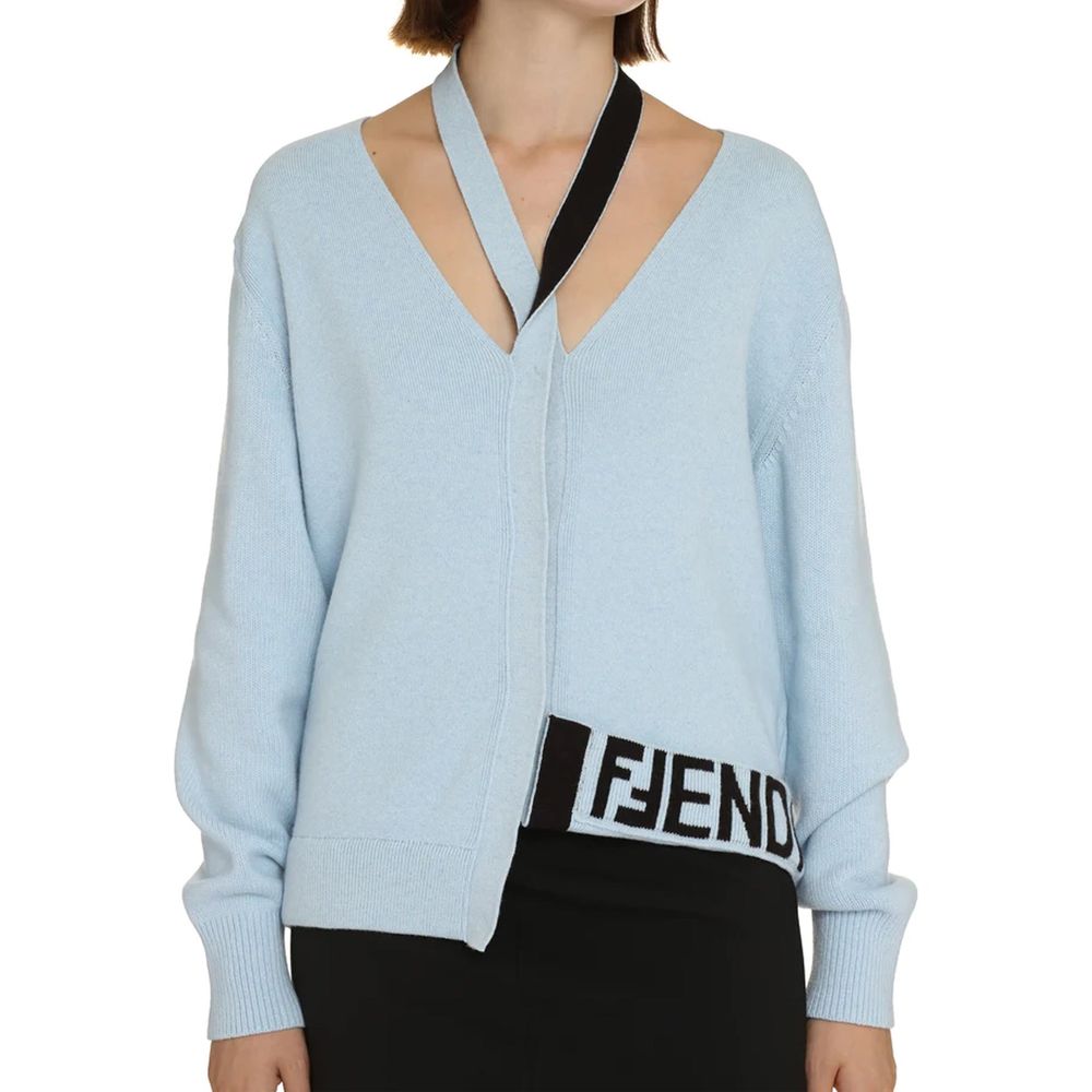 Fendi Blue Cashmere Cardigan | Regal Royce