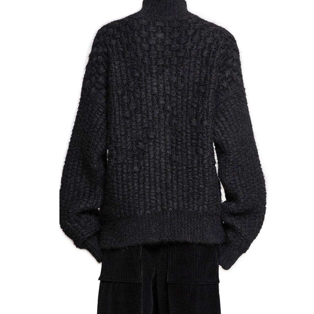 Jil Sander Black Alpaca Leather Cardigan | Regal Royce
