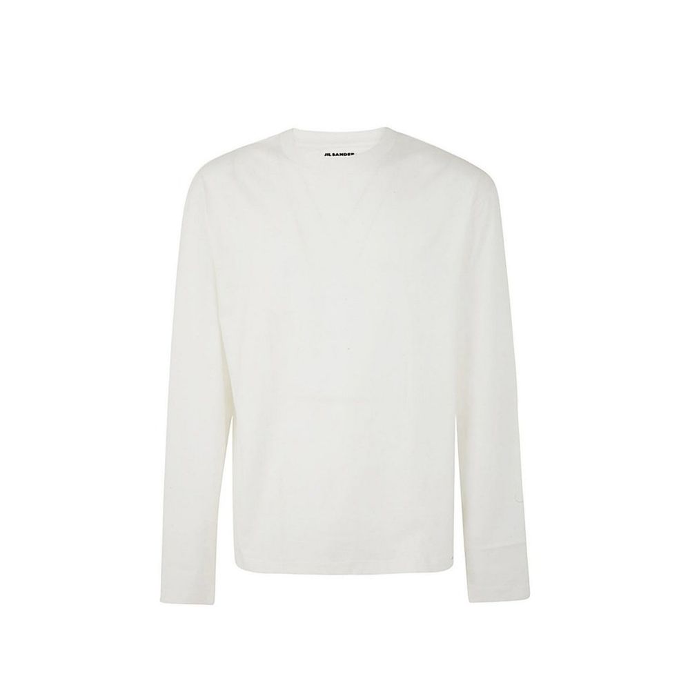 Jil Sander White Cotton Long Sleeve T-Shirt | Regal Royce