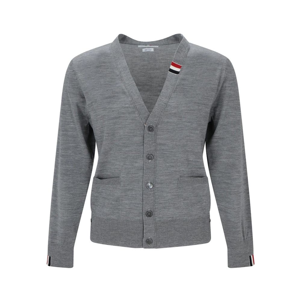 Thom Browne Gray Virgin Wool Cardigan | Regal Royce