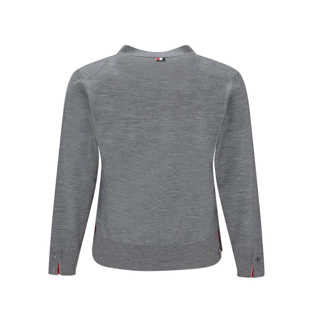 Thom Browne Gray Virgin Wool Cardigan | Regal Royce