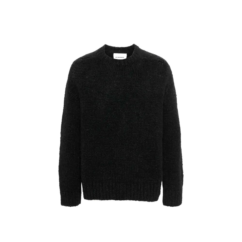 Jil Sander Black Alpaca Leather Sweater | Regal Royce