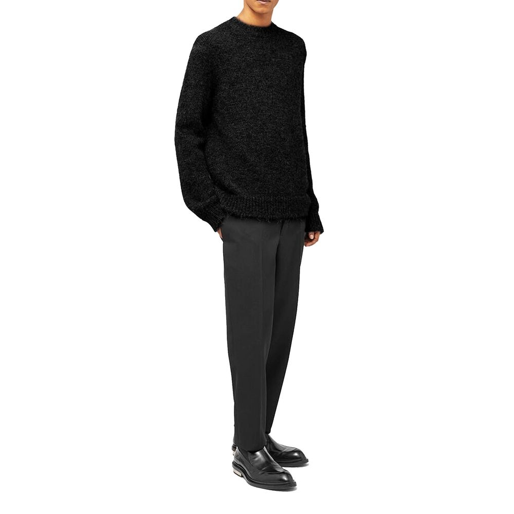 Jil Sander Black Alpaca Leather Sweater | Regal Royce