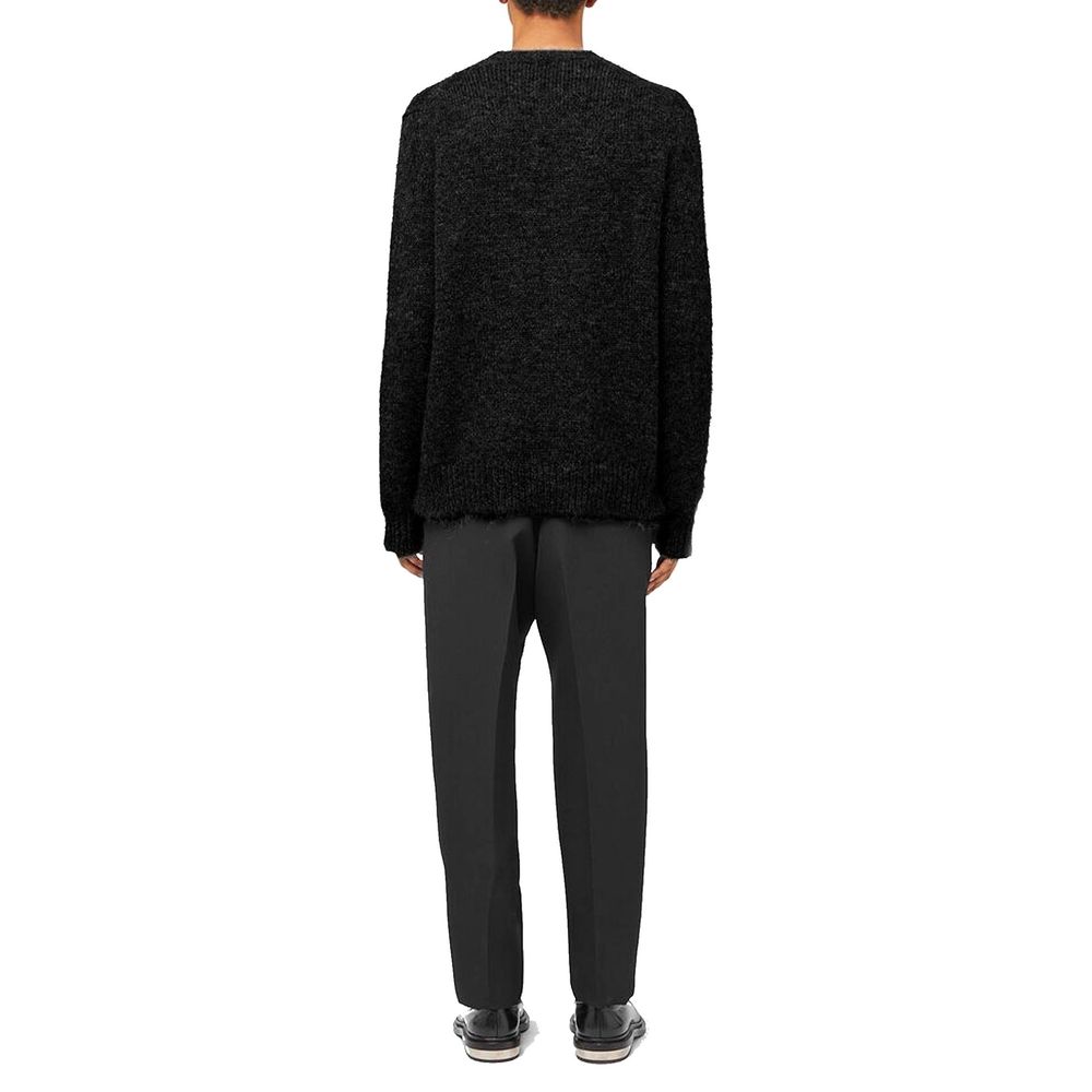 Jil Sander Black Alpaca Leather Sweater | Regal Royce