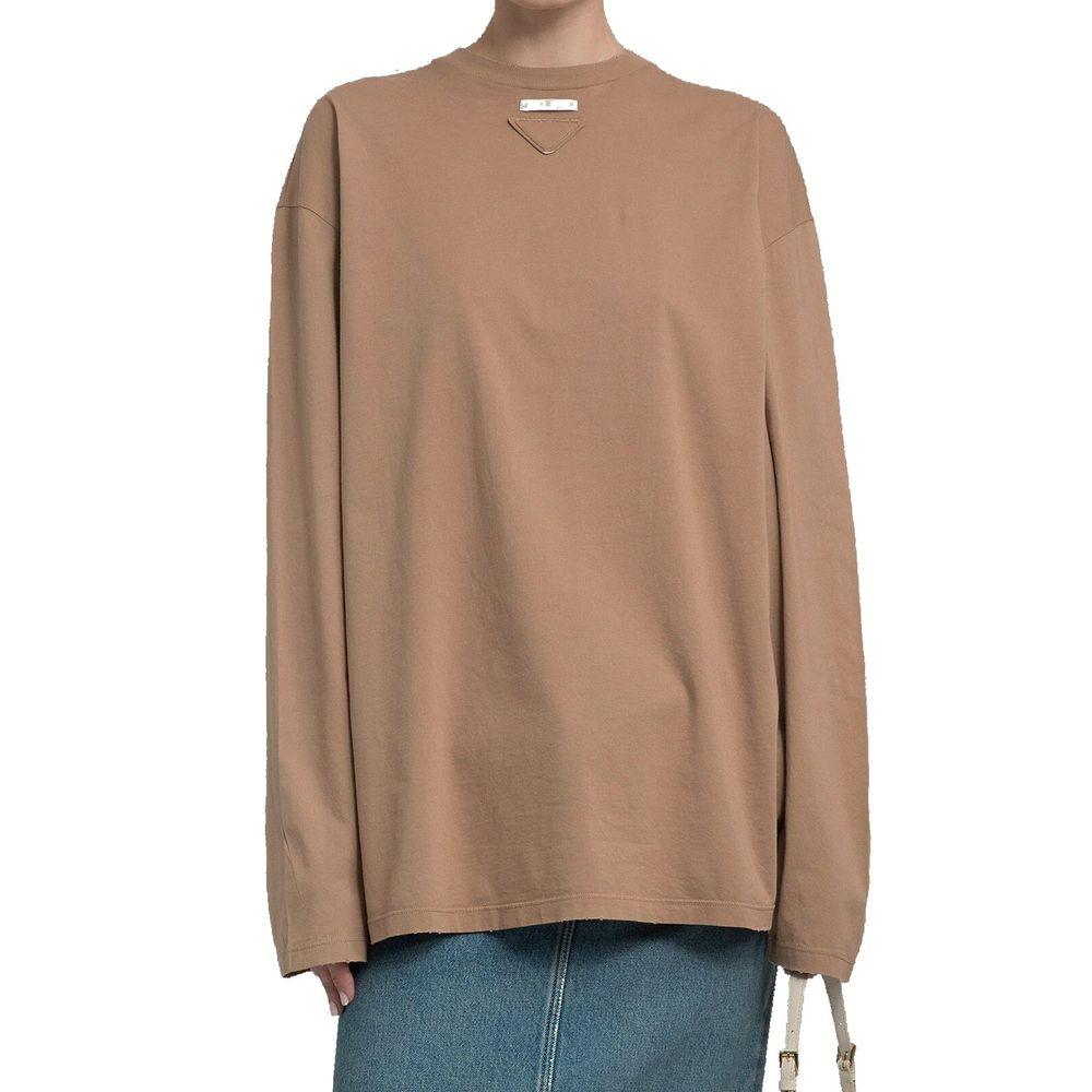 Prada Brown Cotton Long Sleeve T-Shirt | Regal Royce