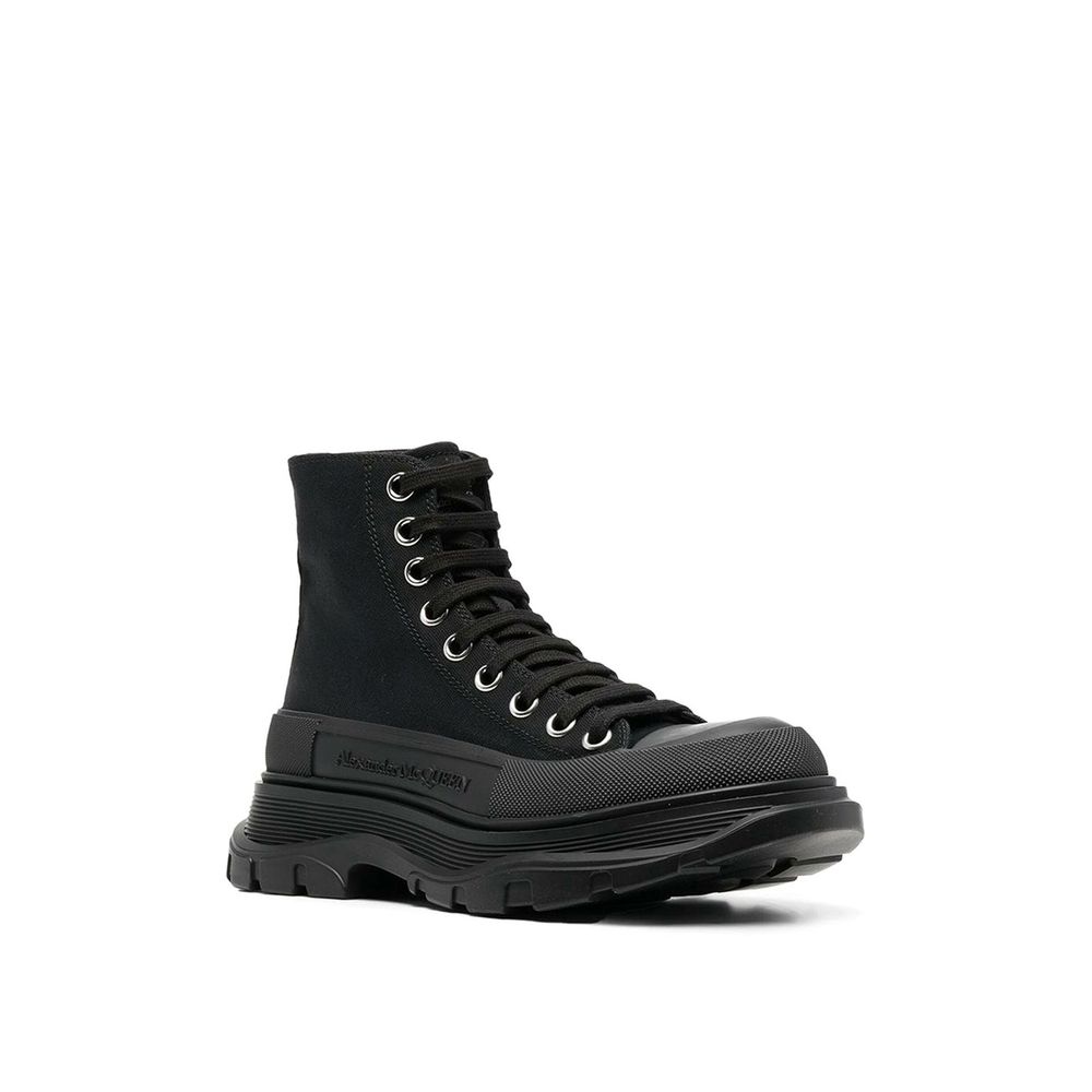 Alexander McQueen Black Canvas High Top Sneakers | Regal Royce